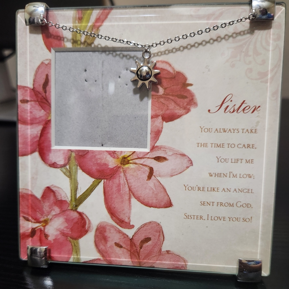 Floral Sister Picture Frame with Star Charm